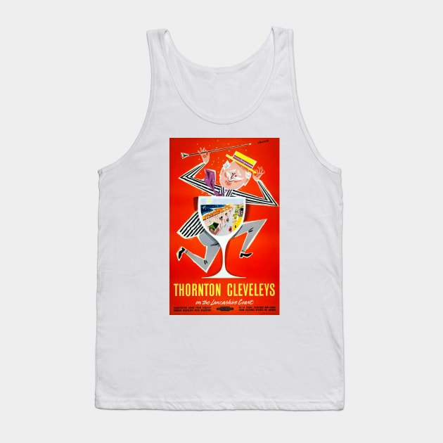 Vintage Travel Poster England Thornton Cleveleys Tank Top by vintagetreasure